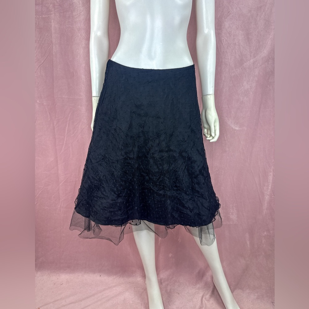 Vintage 90s Y2K Rampage Womens Black Polka Dot Mesh Skirt Coquette Fairy S